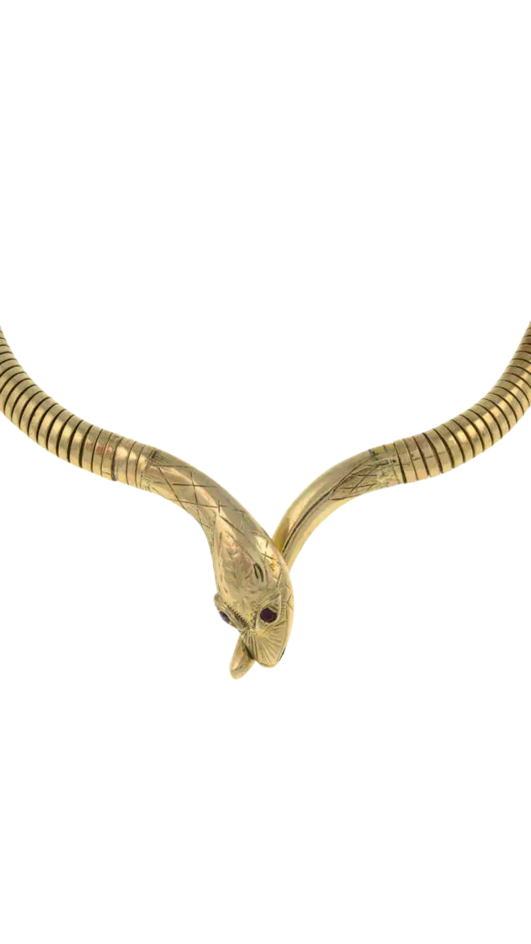 867 Gold Ruby Snake Necklace
