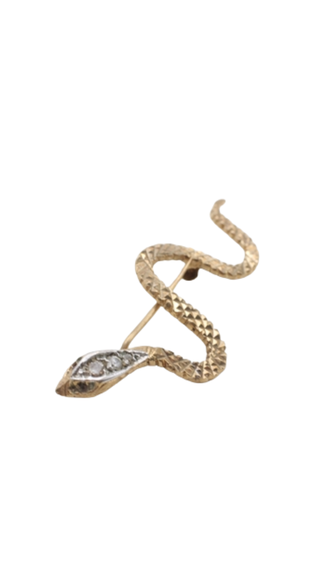 50 White Topaz Snake Pin