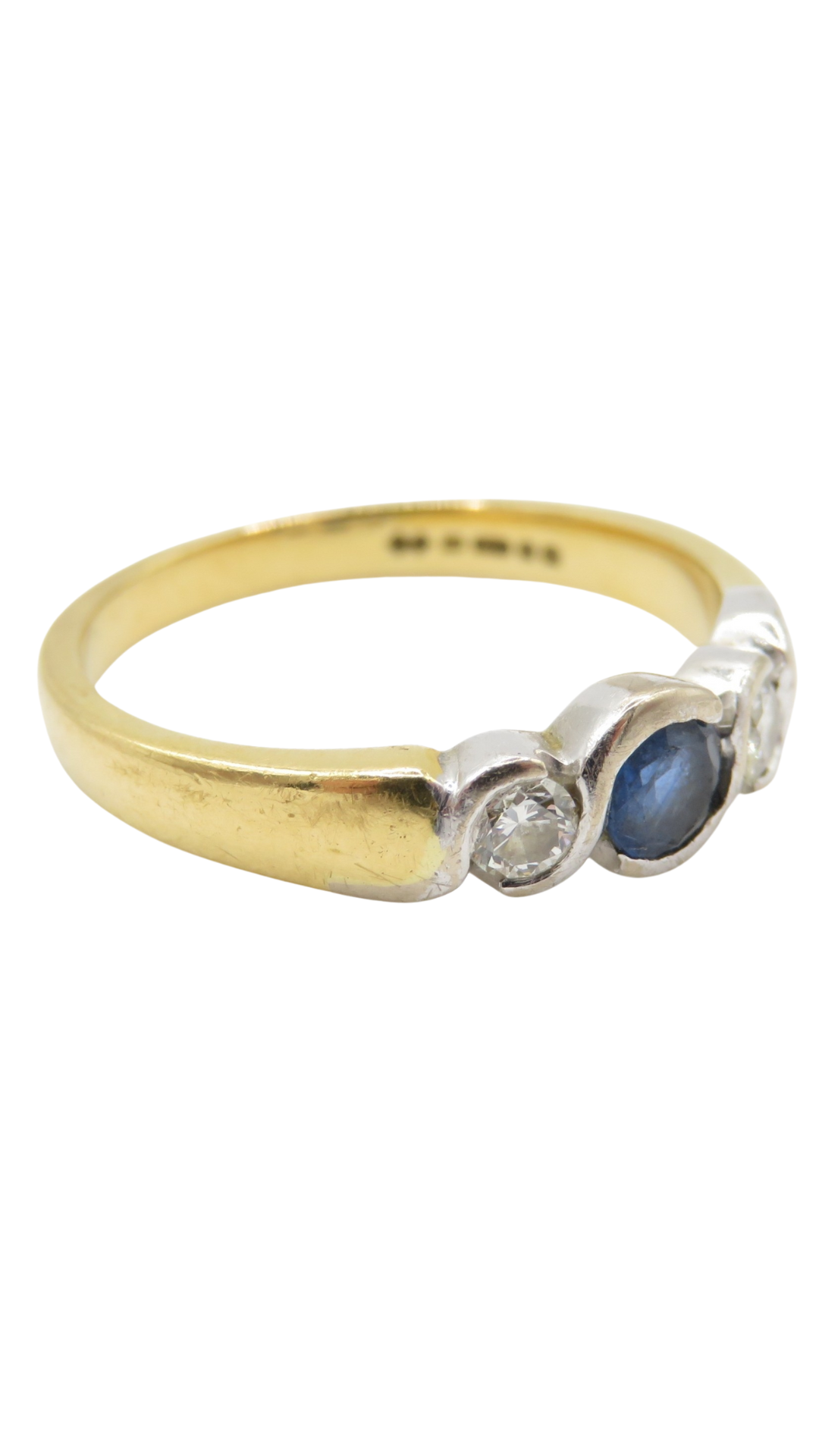 51 Sapphire Diamond Trilogy Ring