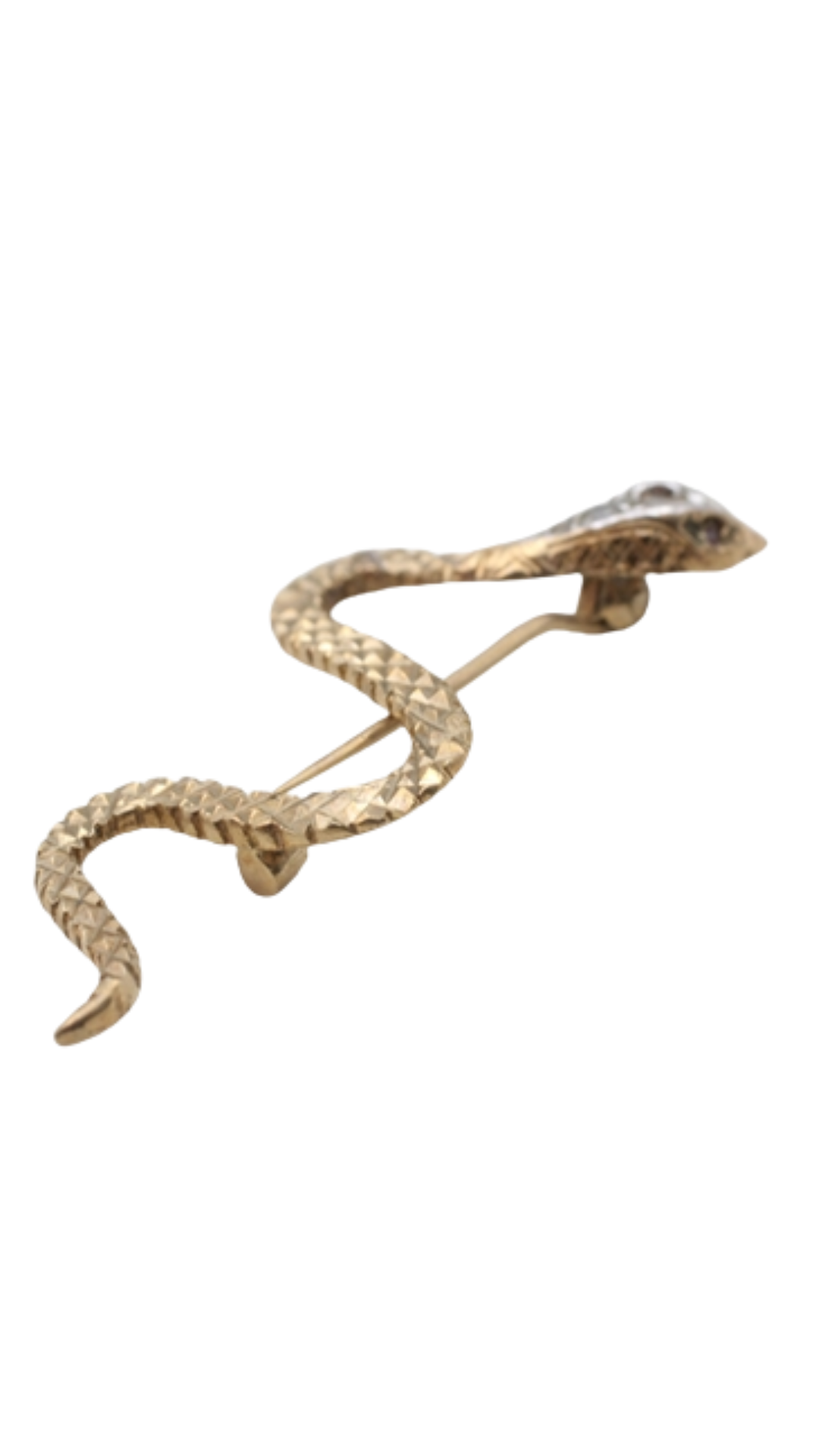 50 White Topaz Snake Pin