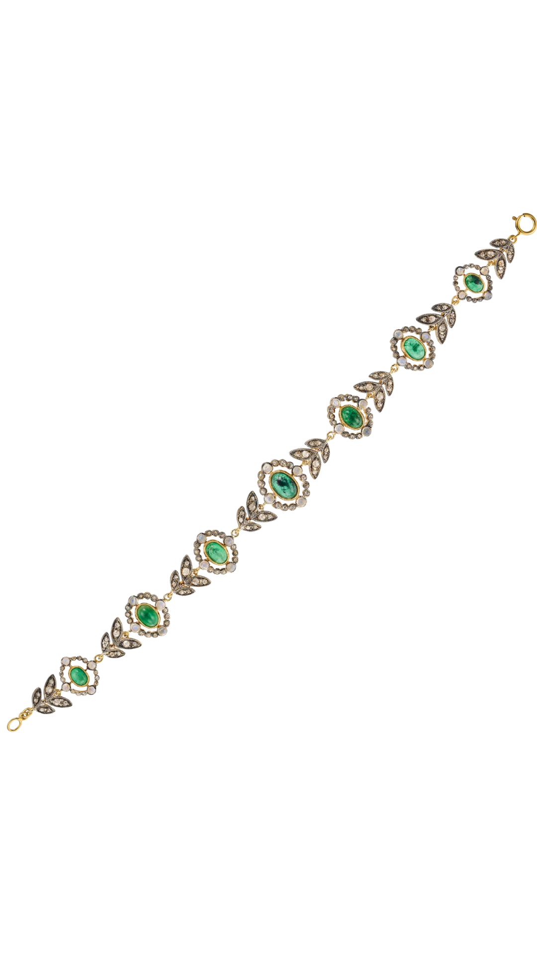 33 Emerald Moonstone Diamond Bracelet