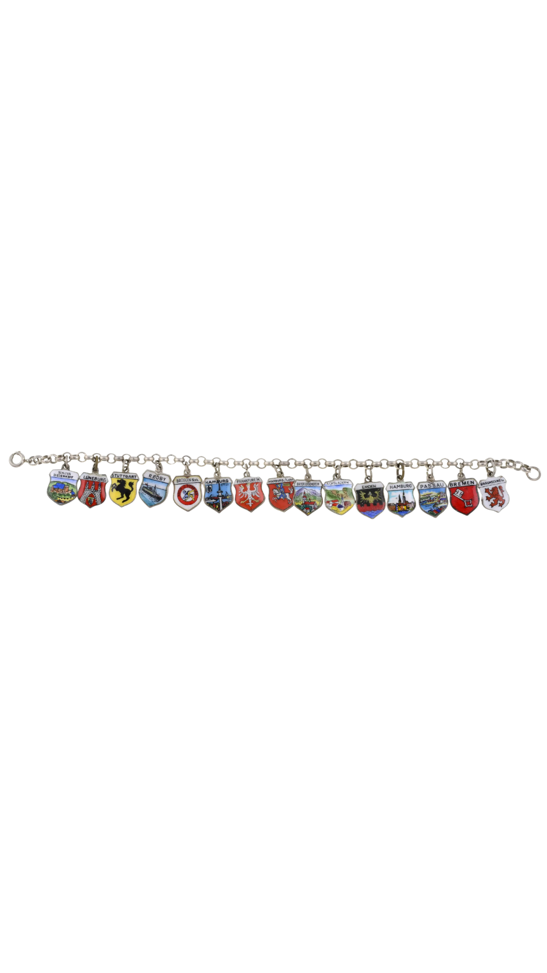 1044 Enamel Travel Shield Charm Bracelets