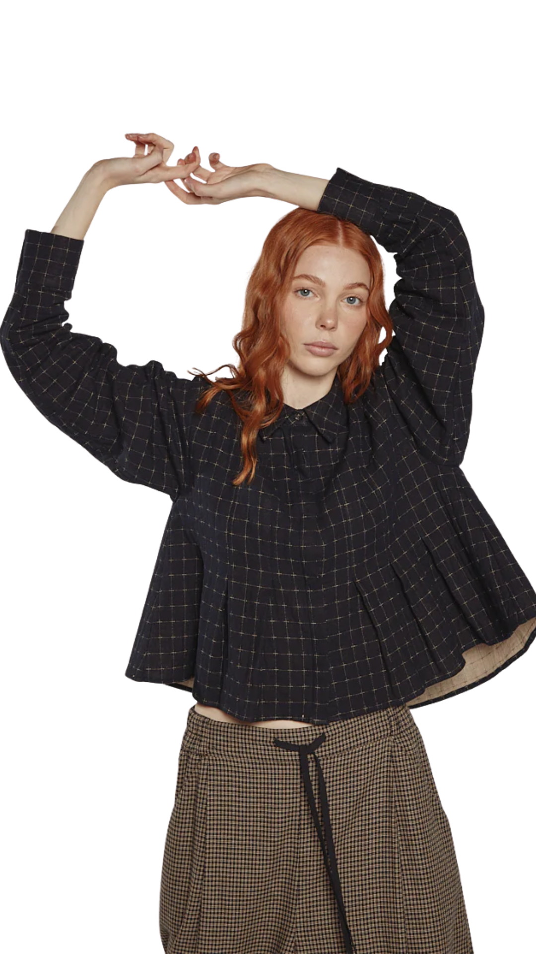 Cotton Pleated Blouse