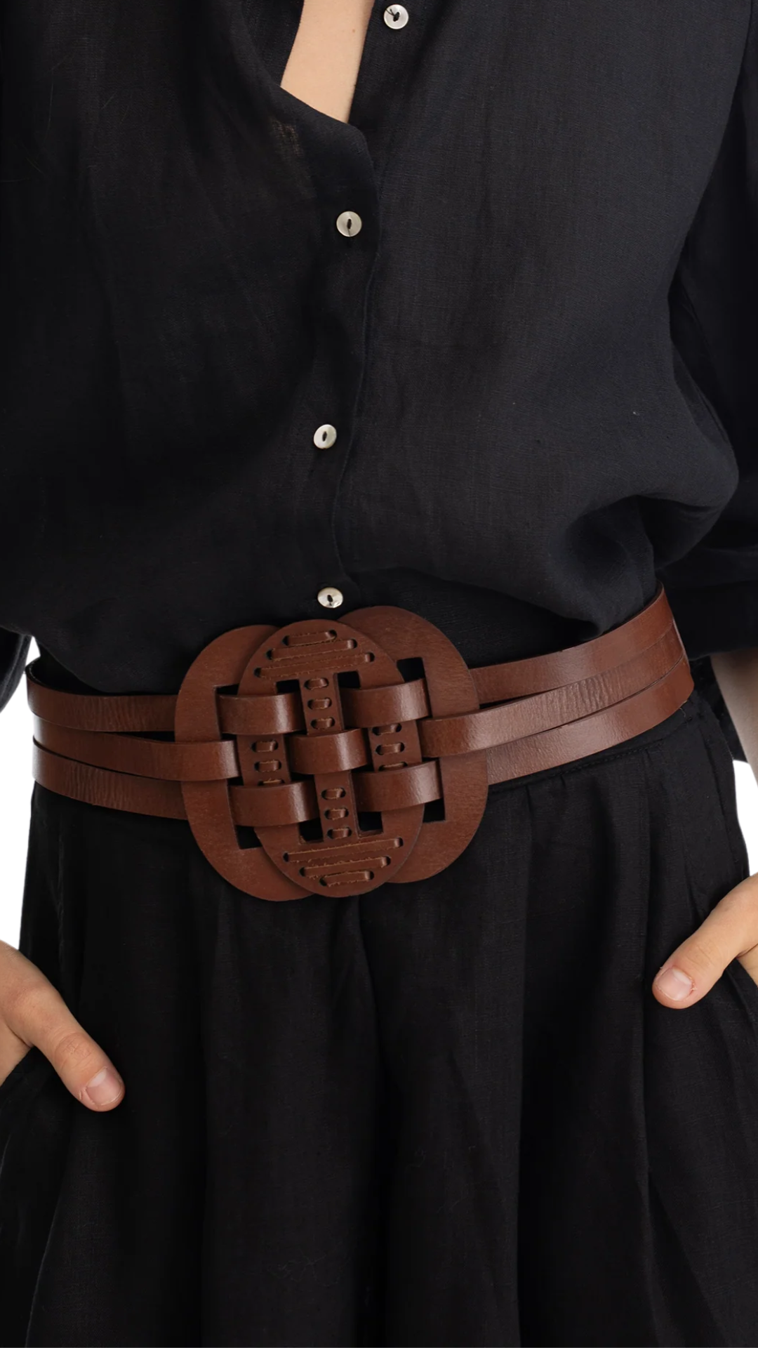 Helena Brown Leather Belt