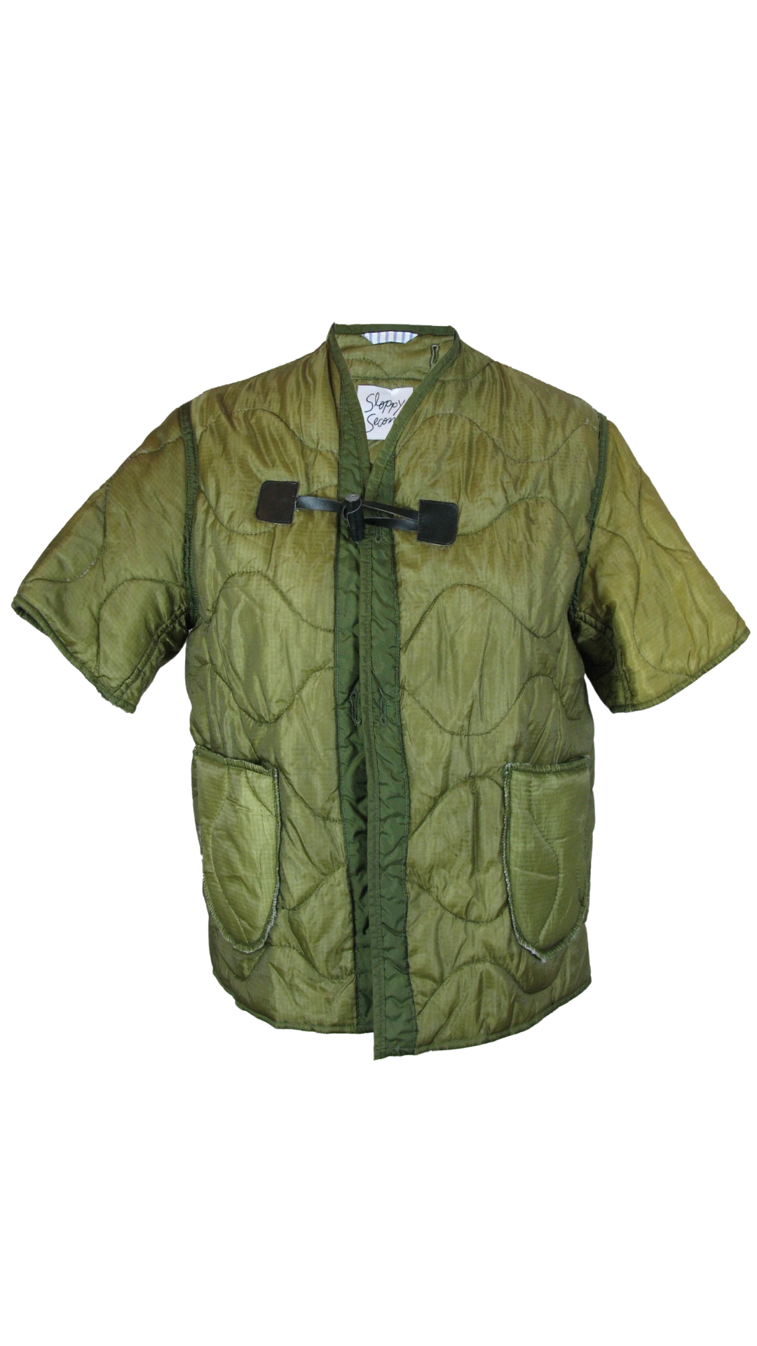 Green Short Sleeved Military Liner Jacket