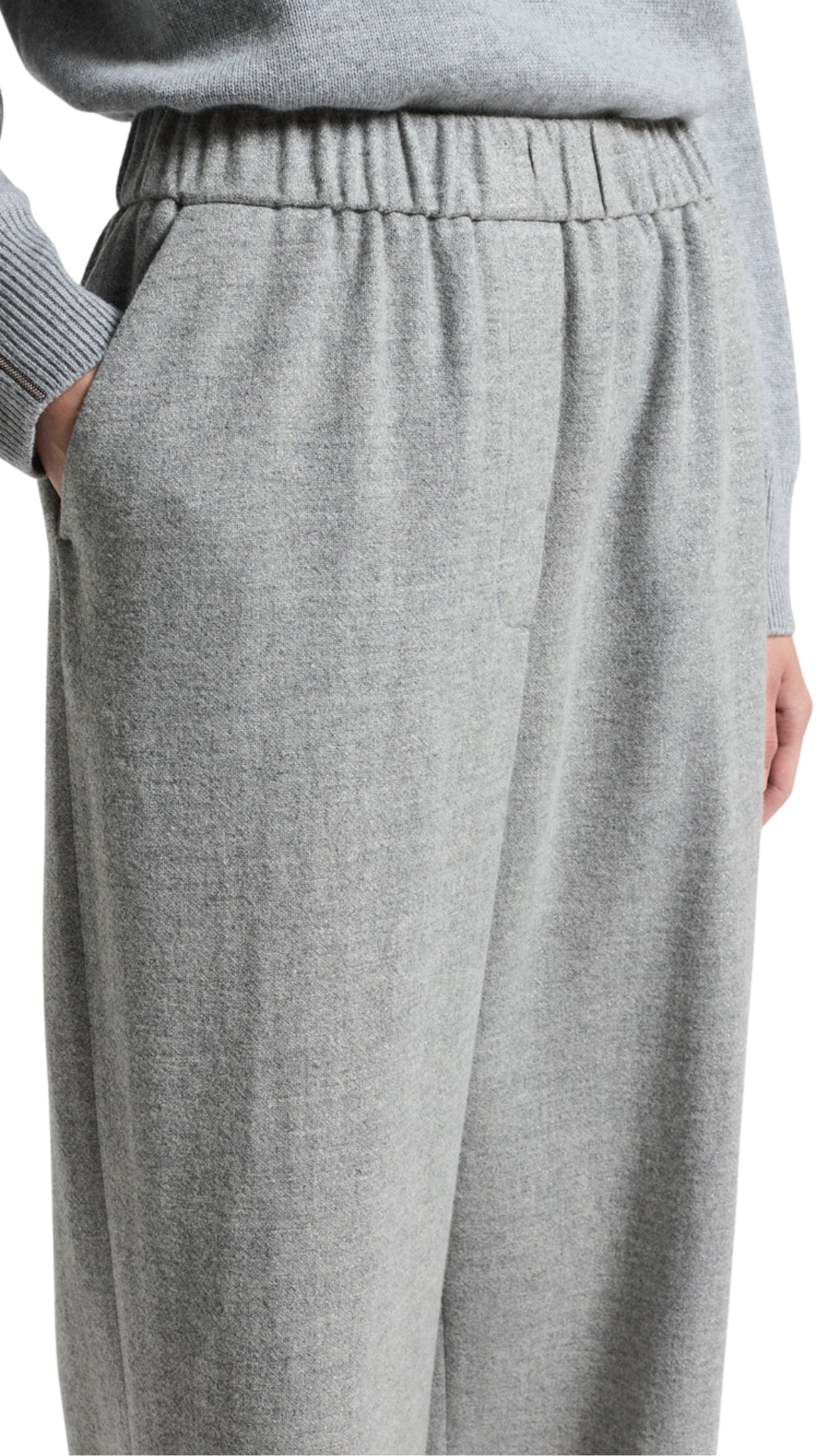 Carded Cashmere Wool Gauze Trousers