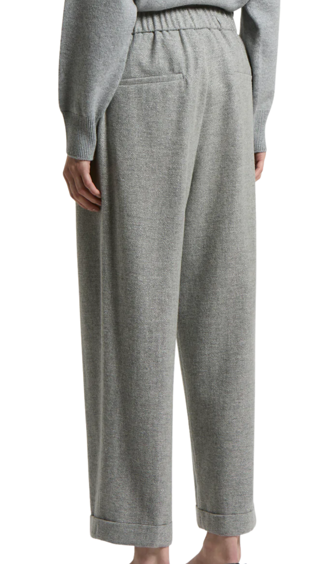 Carded Cashmere Wool Gauze Trousers