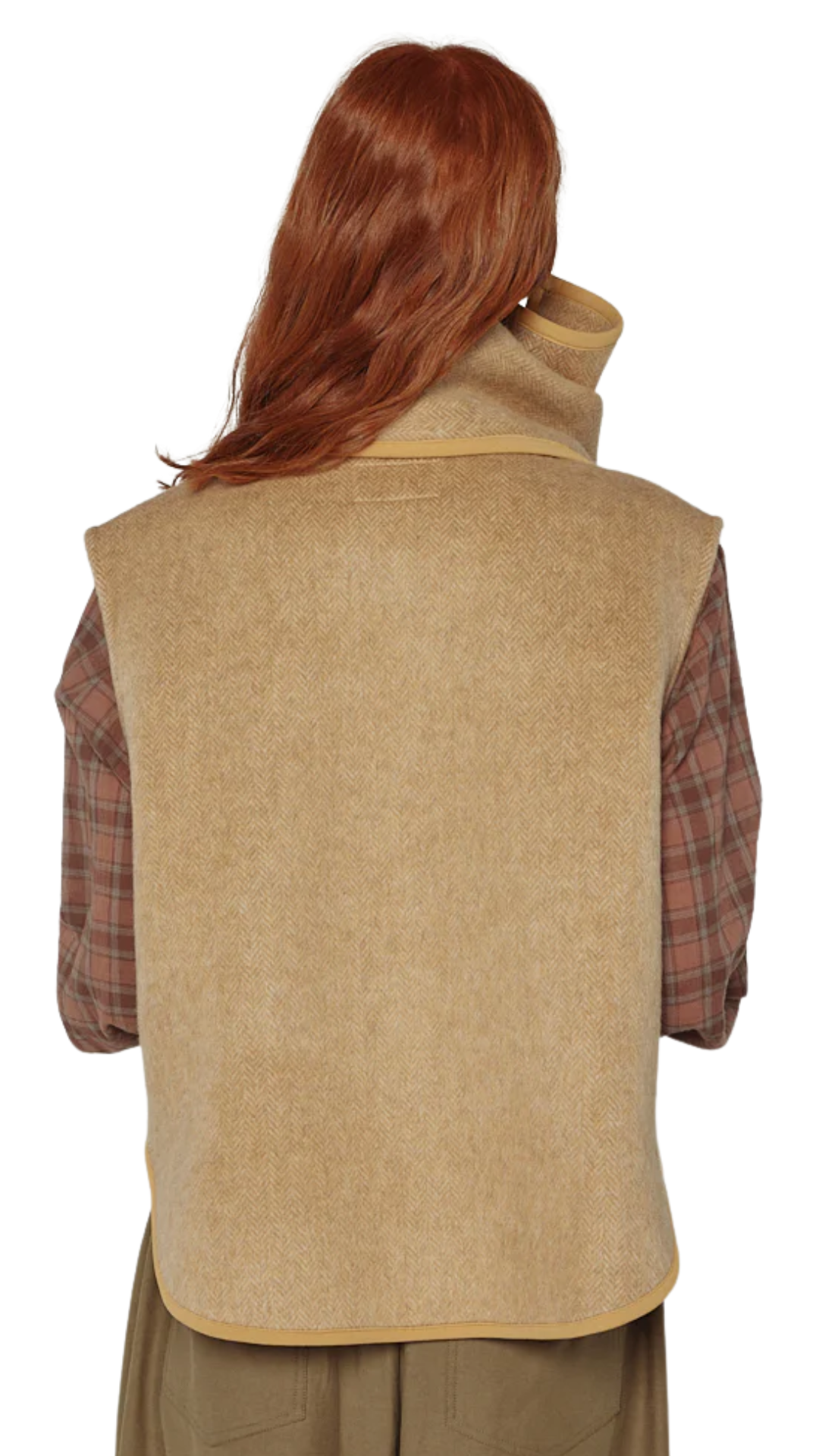 Wool Blended Scarf Vest