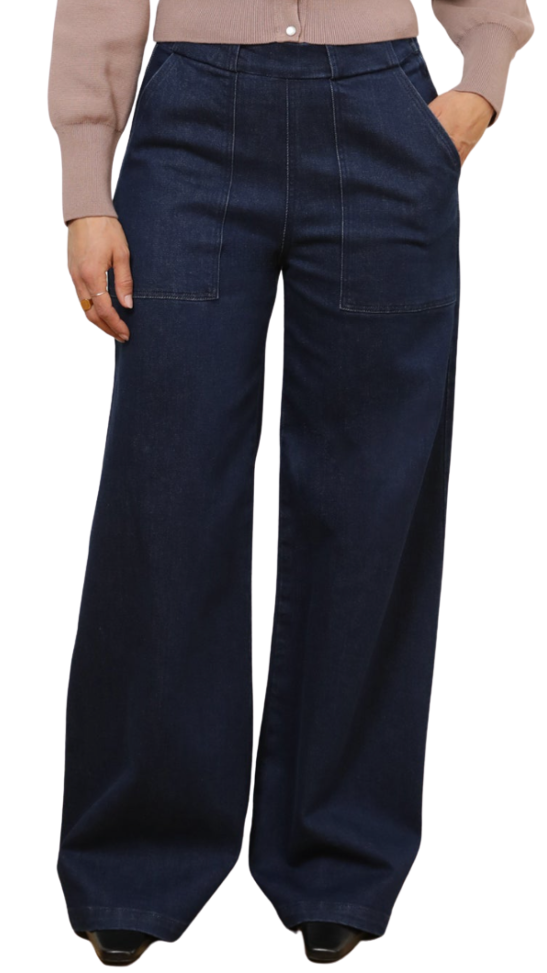 New York Dark Sabrina Wide Leg Jeans