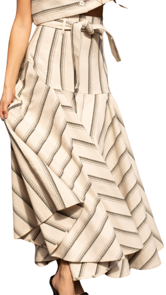 Prairie August Stripe Midi Skirt