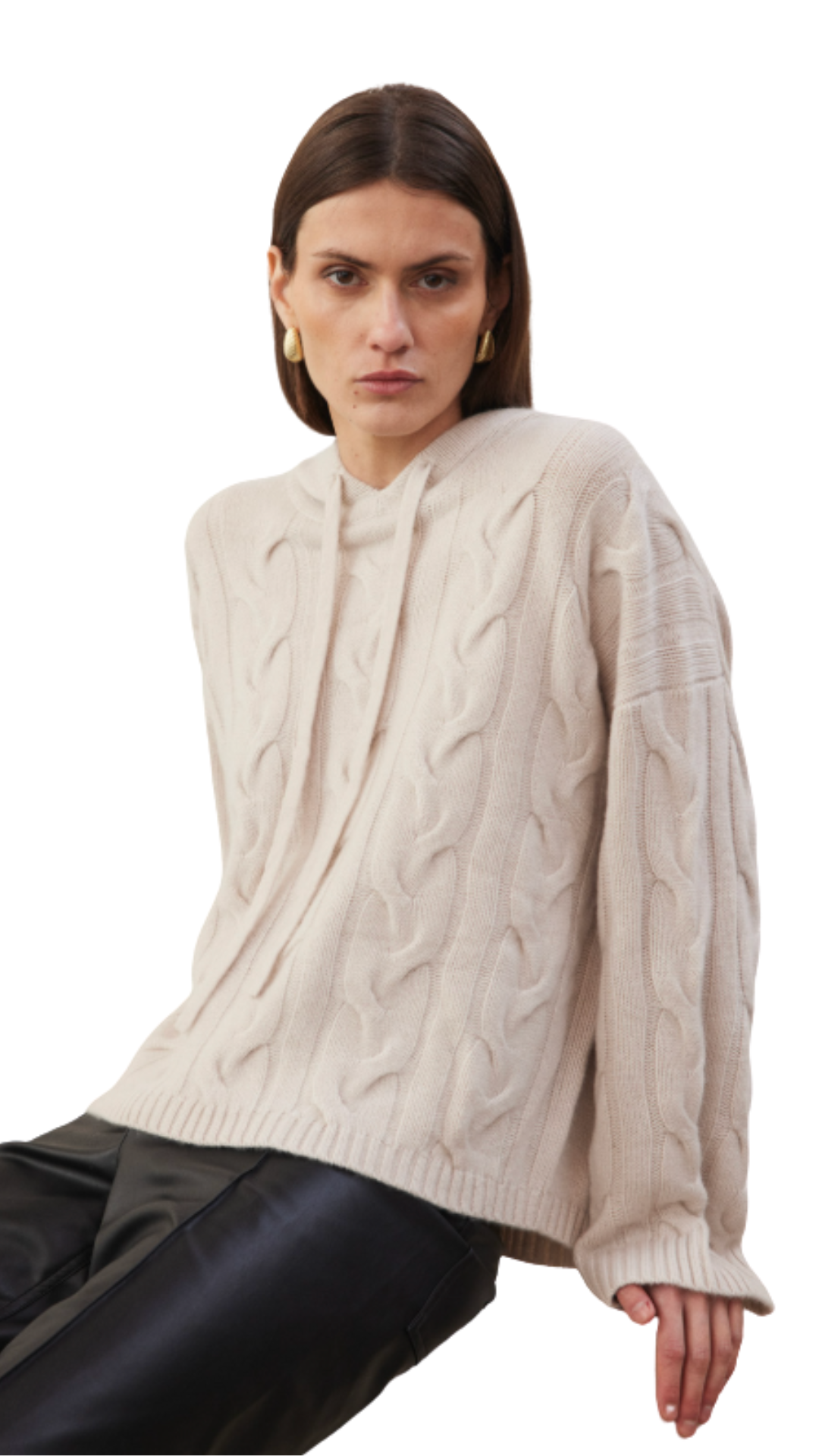 Marigold Cable Knit Hoodie