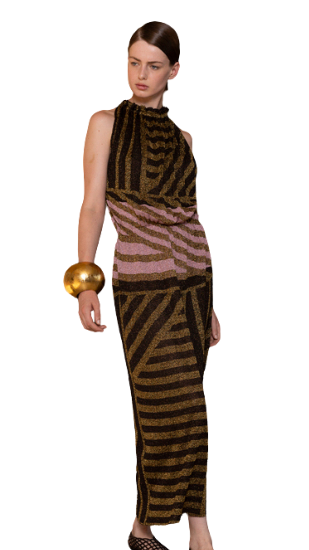 Ebbie Striped Lurex Knit Dress