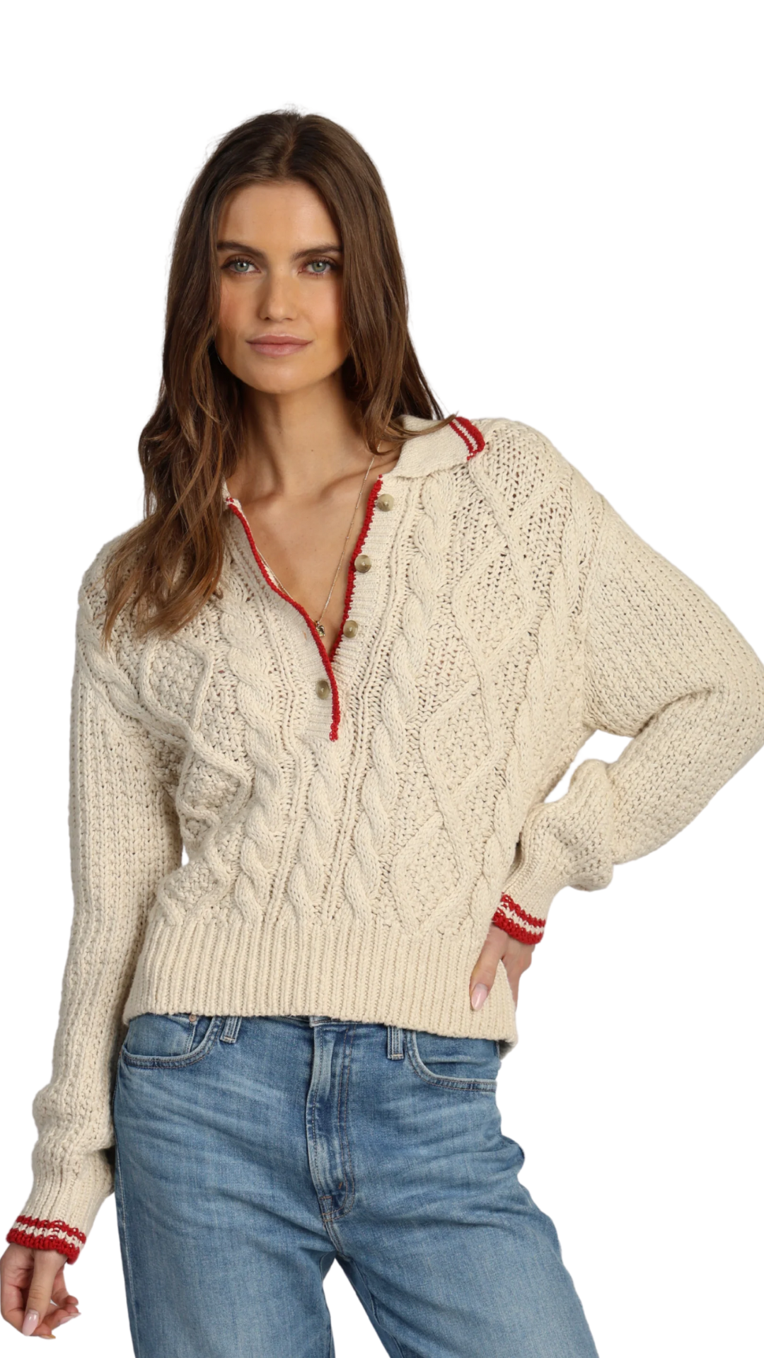 Charlotte Natural Cable Knit Sweater