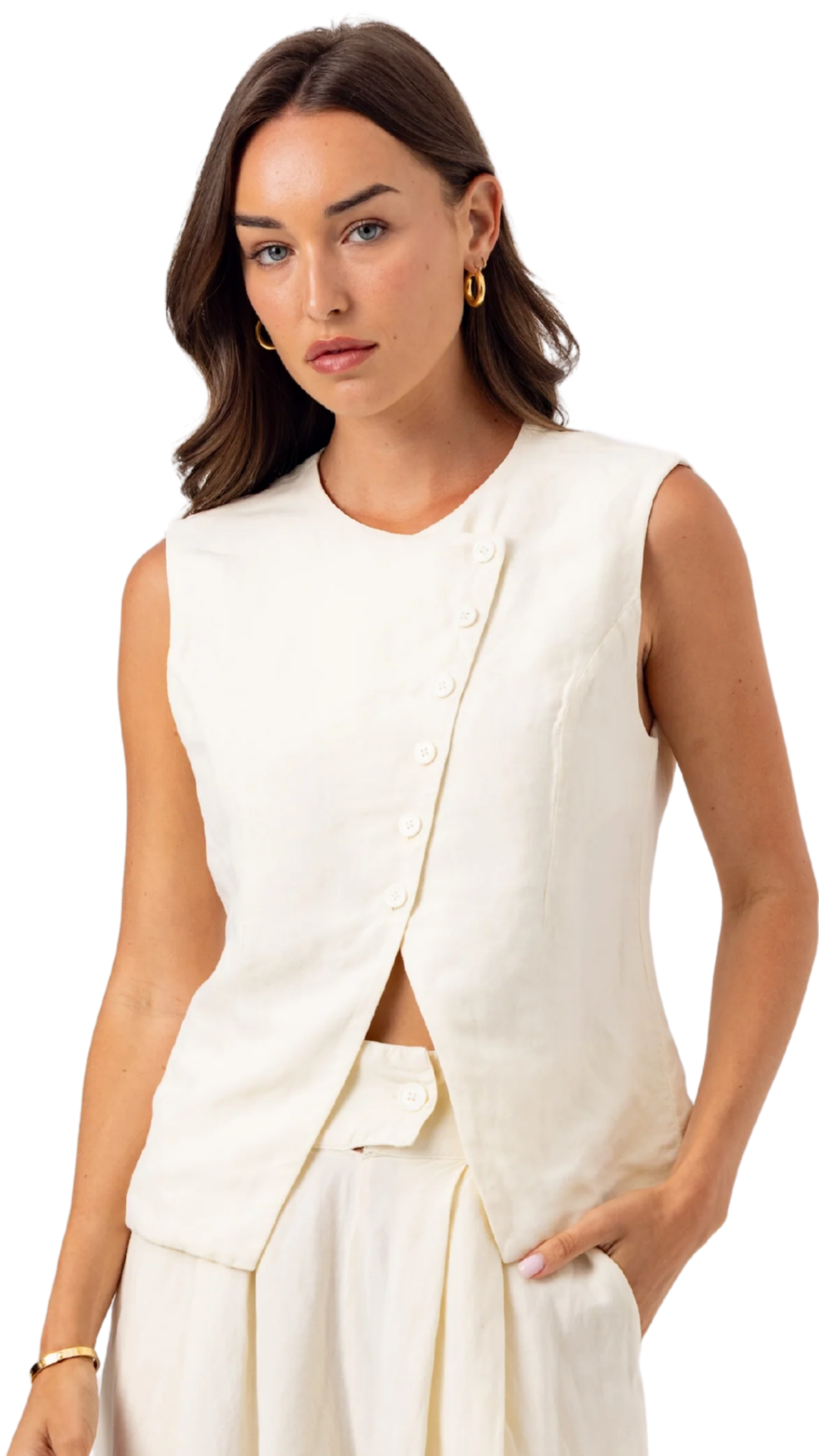 Whisper White Silken Vest