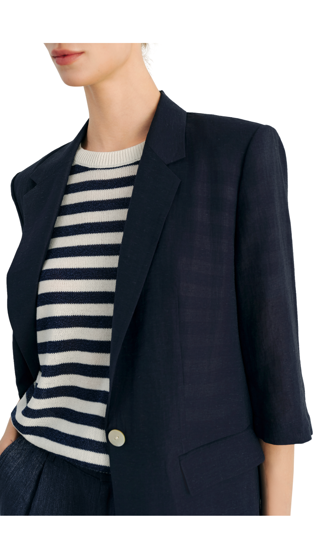 Navy Lyocell Blazer