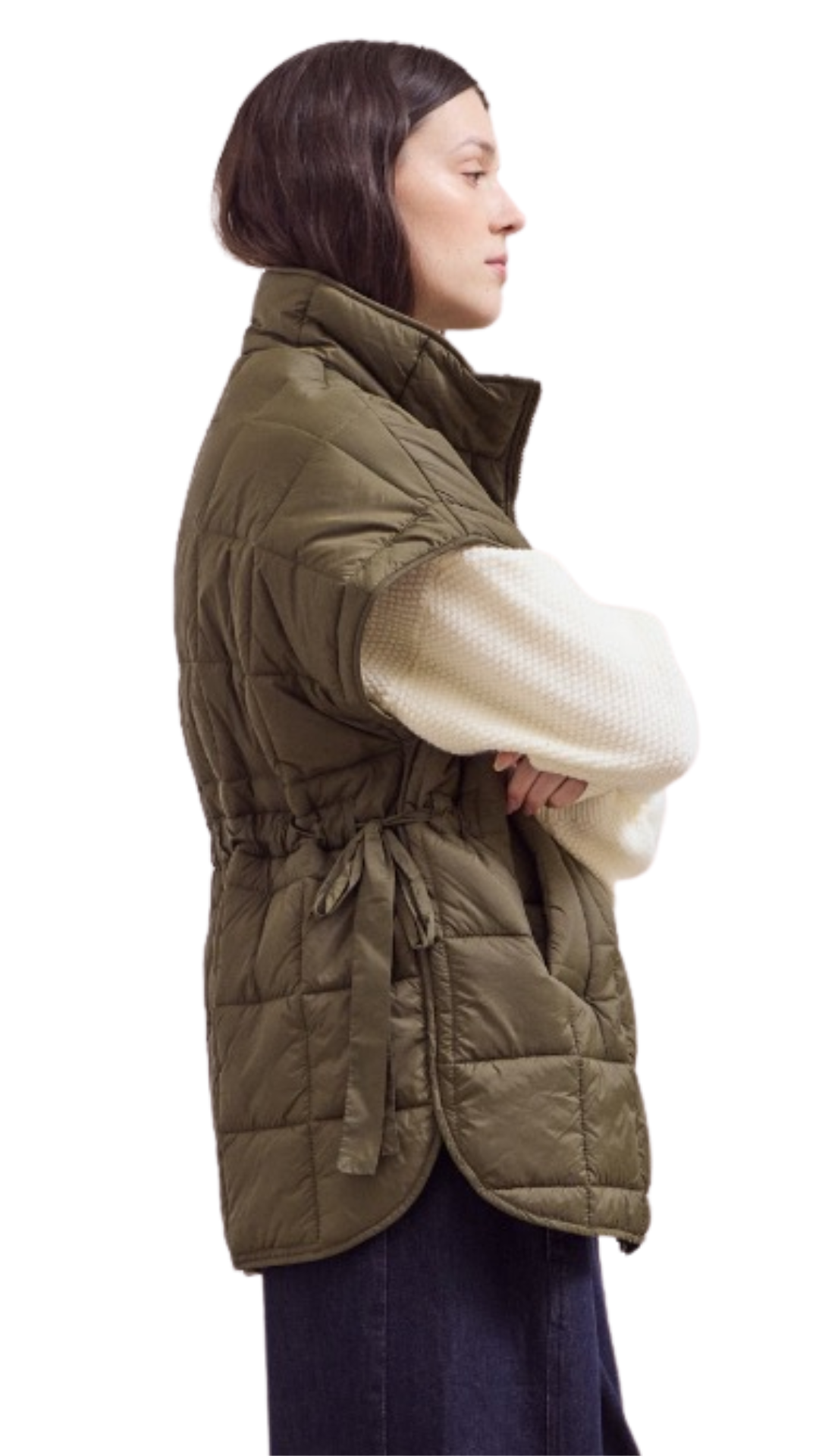 High Neck Zip Up Quilted Vest
