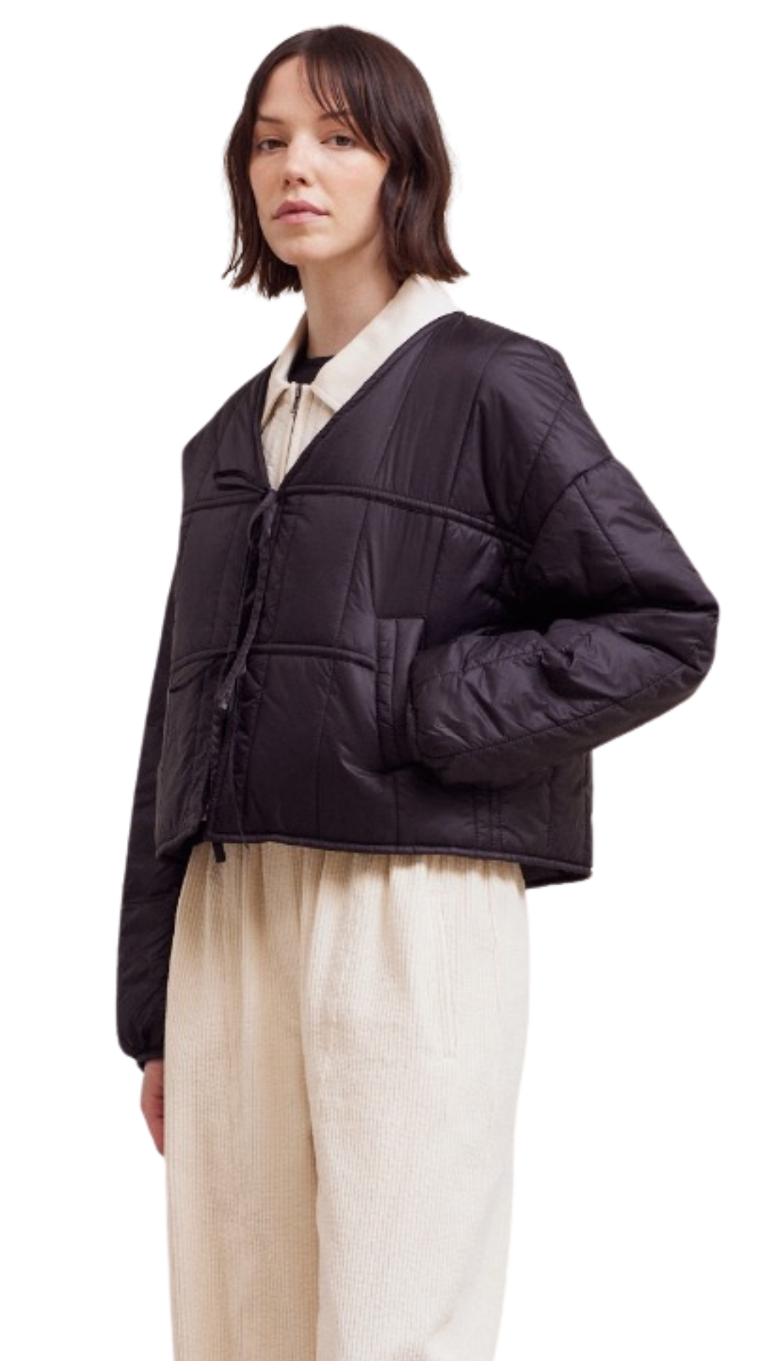 Front Tie Quilting Jacket