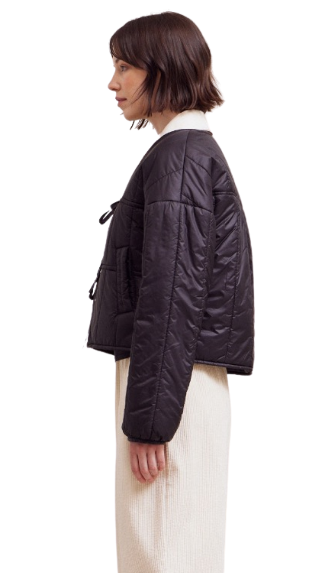 Front Tie Quilting Jacket