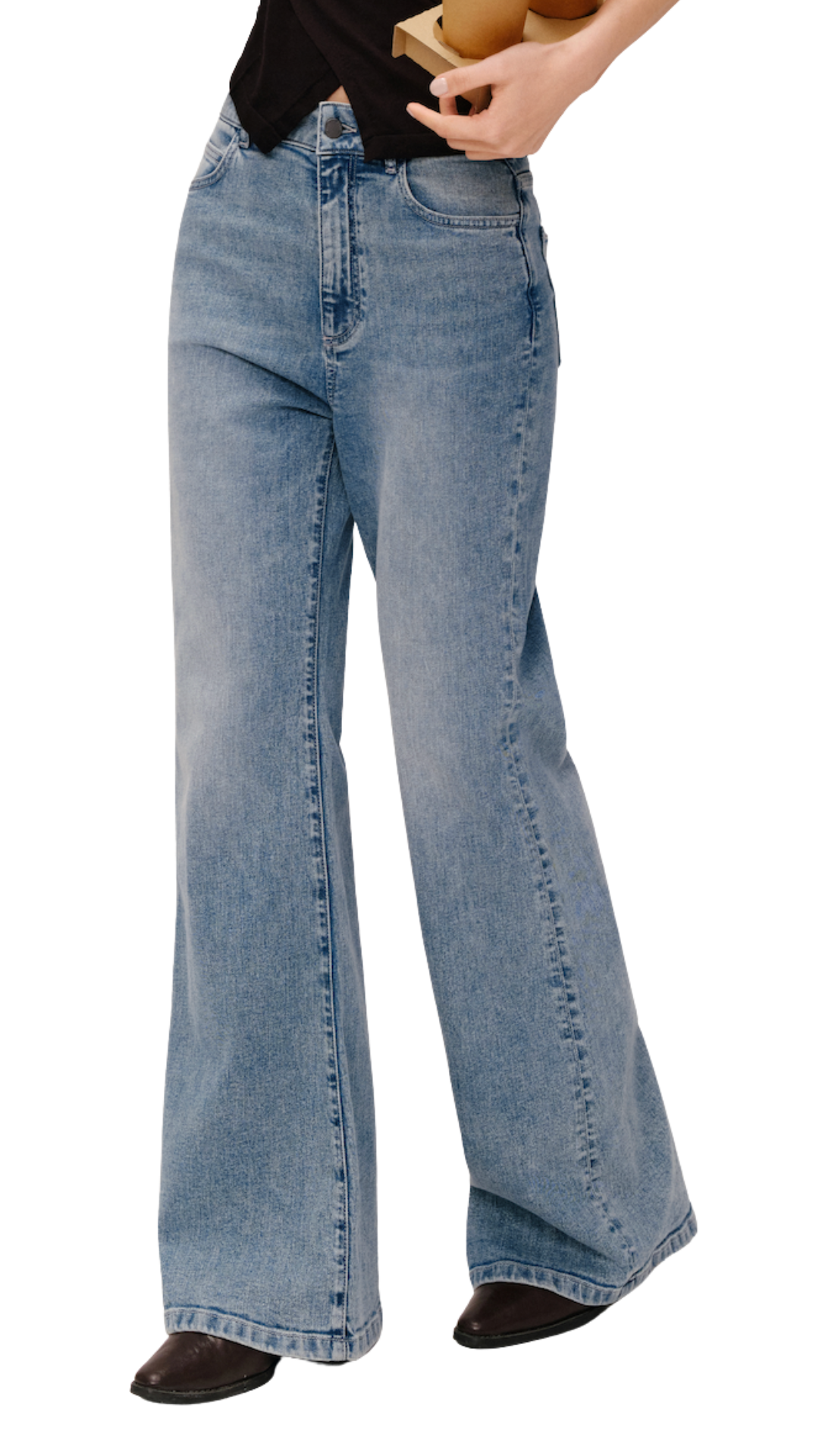Flared Cotton Denim Pants