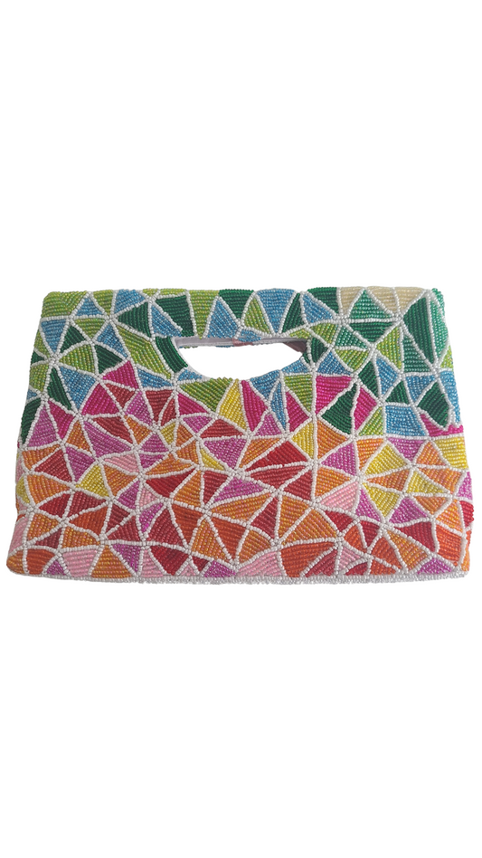Geometric Glow Cut-Out Handle Clutch
