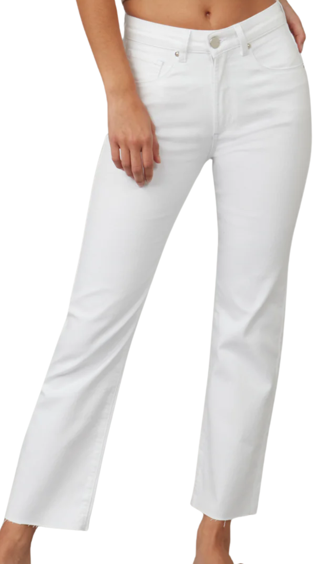 Denver White High Rise Straight Jeans
