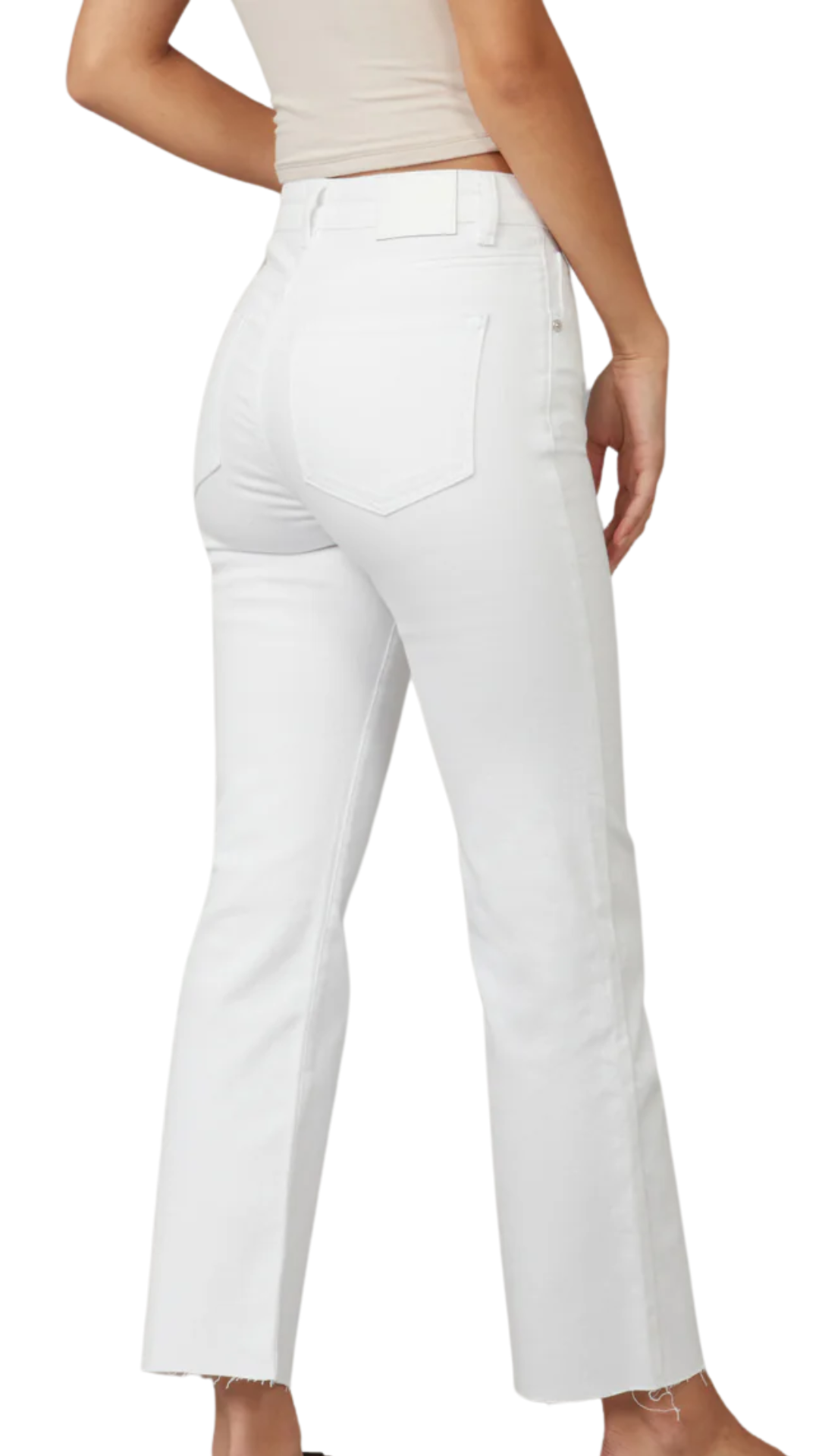 Denver White High Rise Straight Jeans