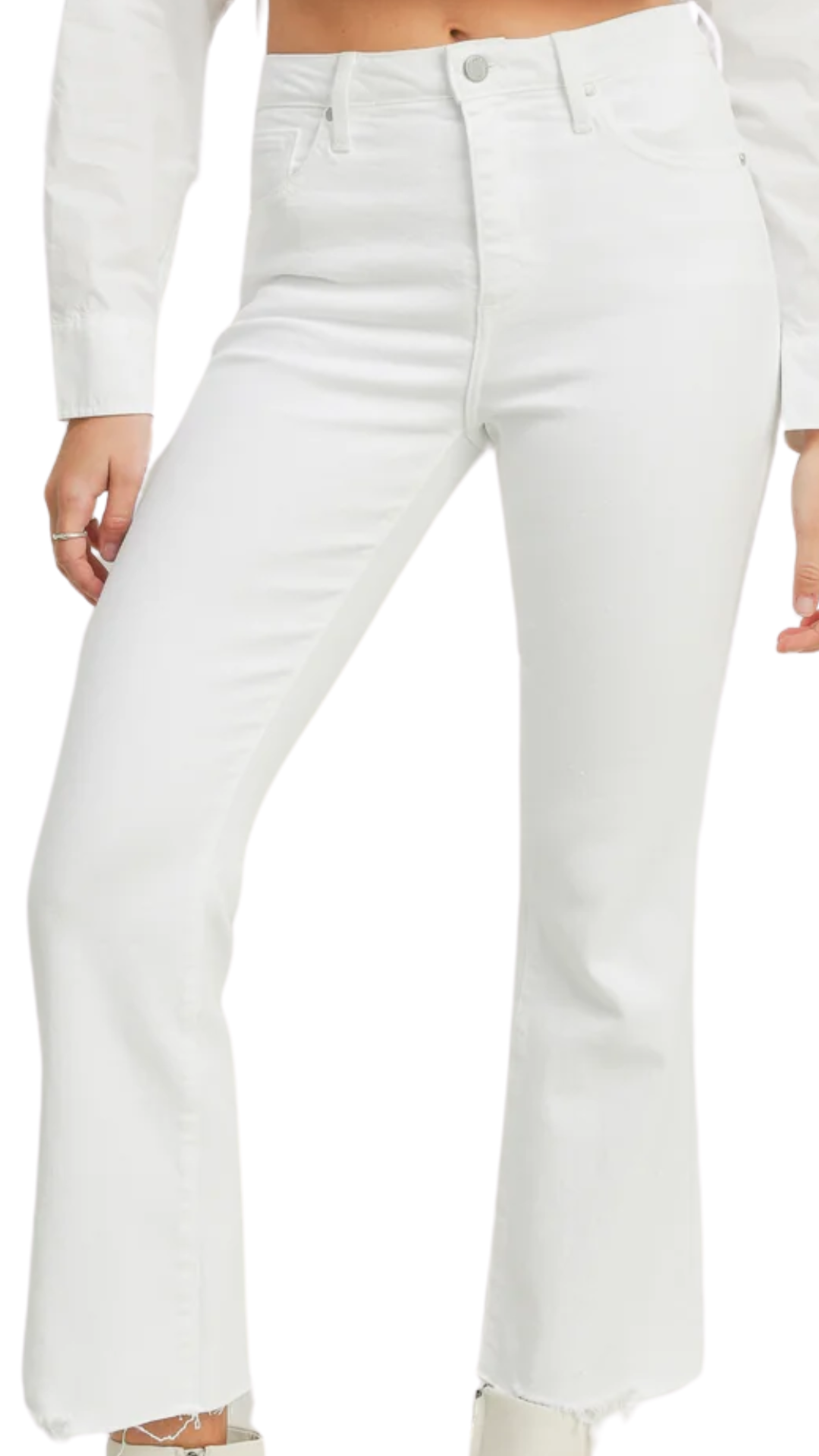 White Vintage Crop Flare Jean