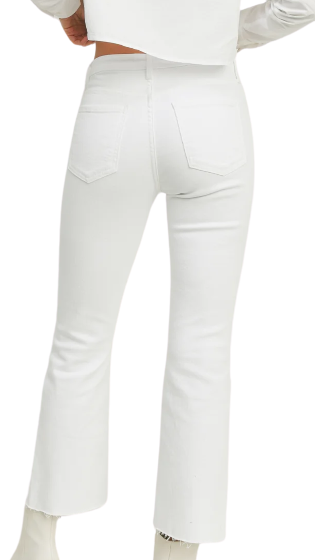 White Vintage Crop Flare Jean
