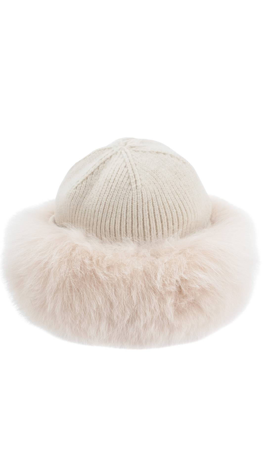 Knit hat with Fox Fur Trim