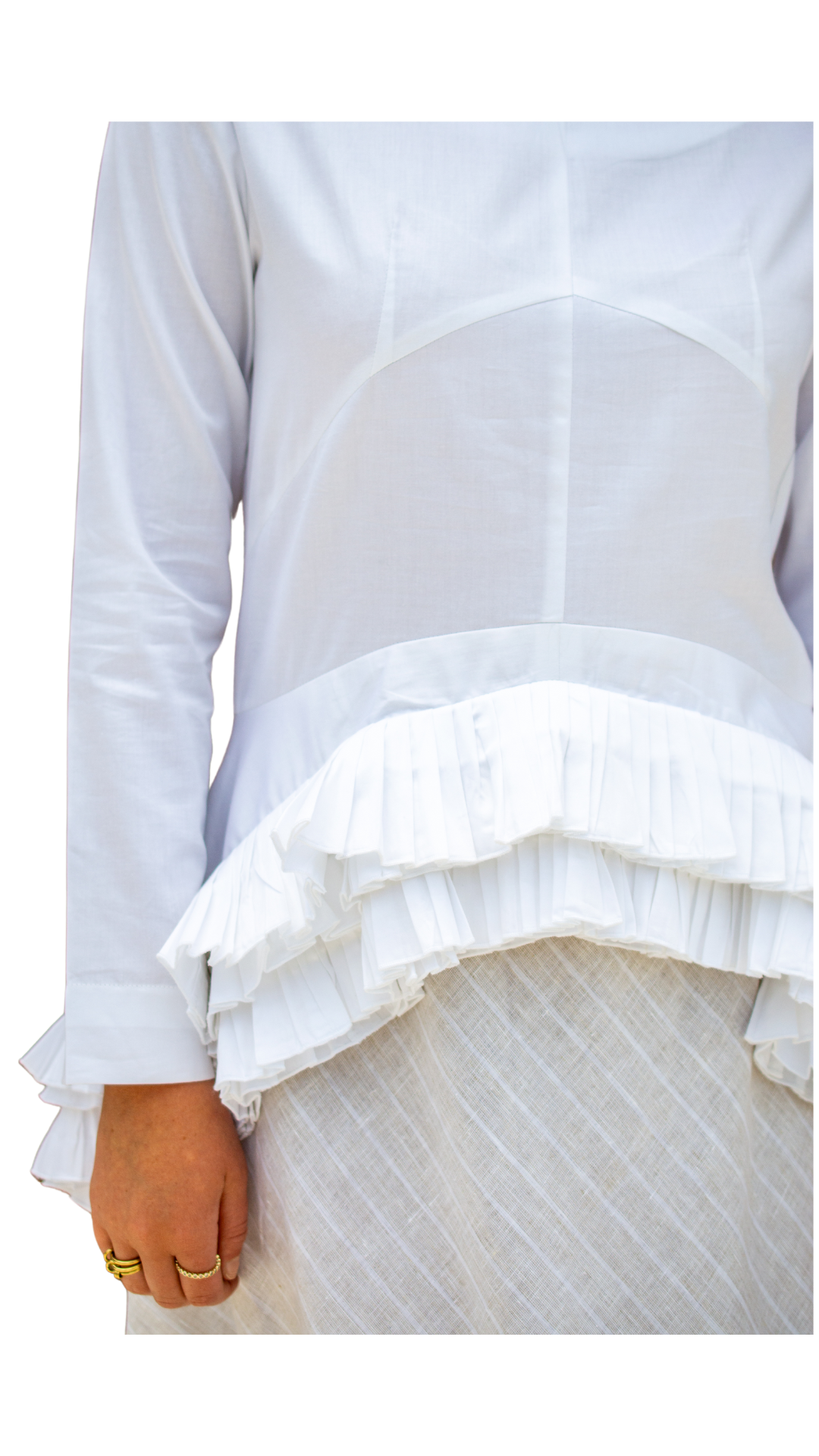 Blair White Ruffle Shirt