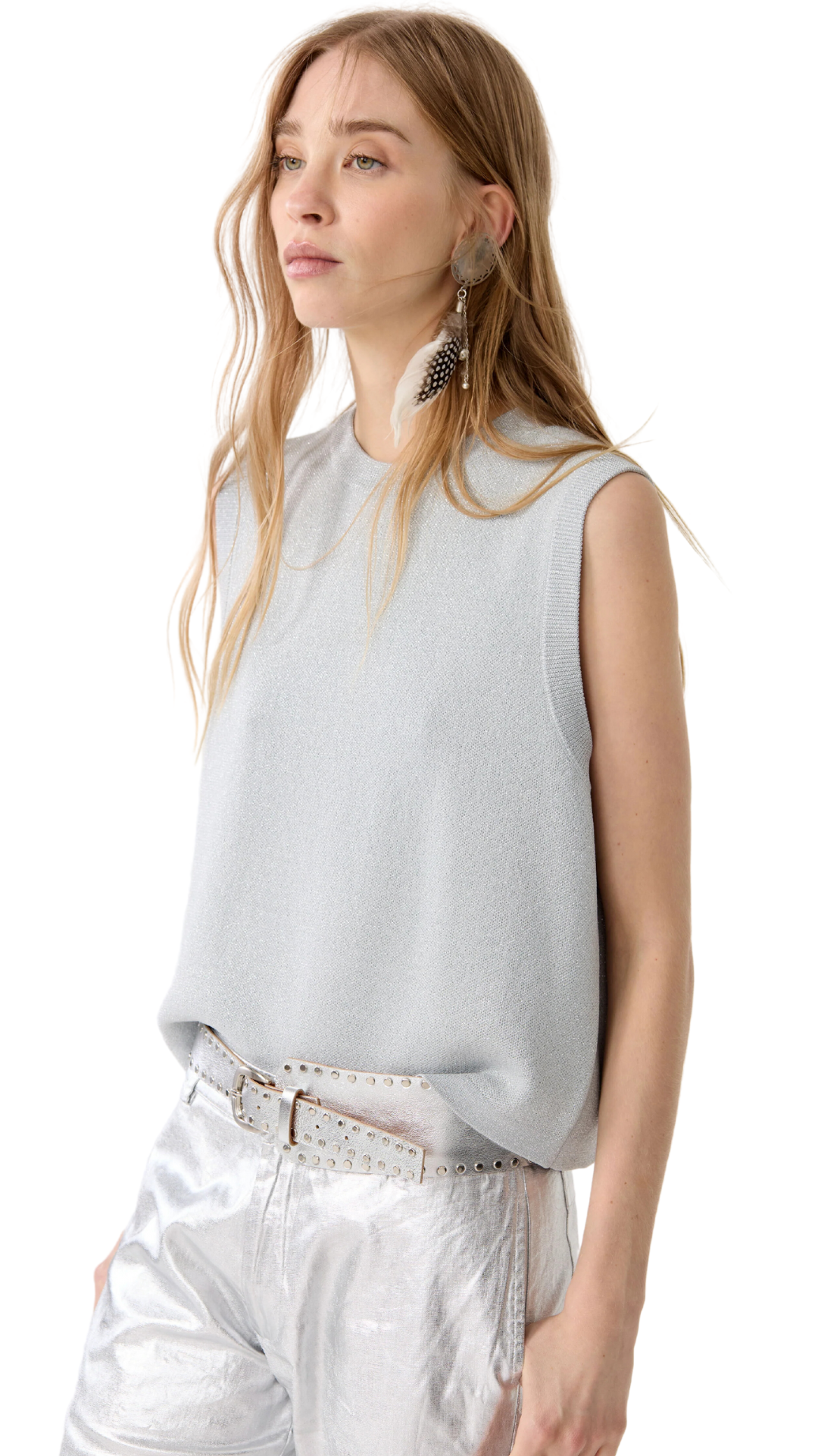 Glitter Knit Top SLVR