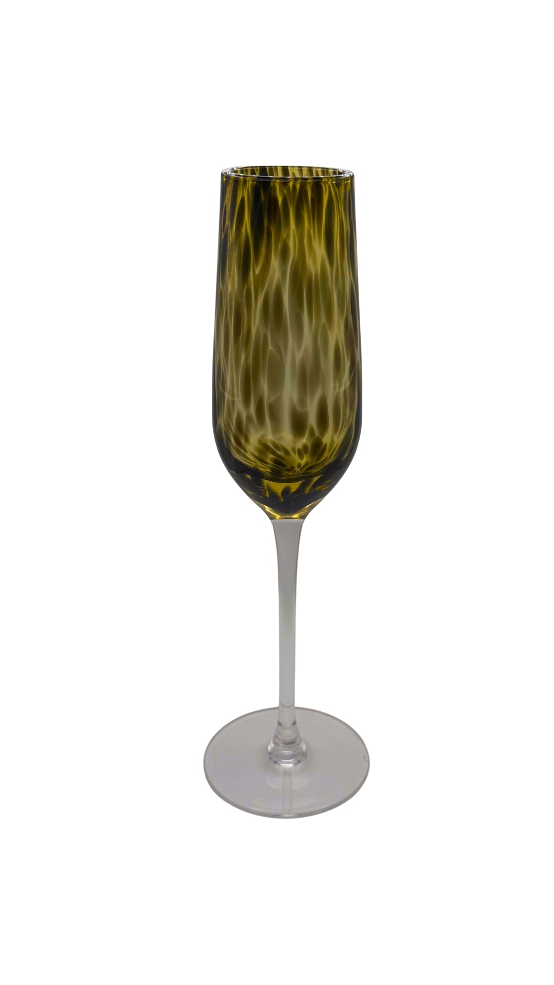 LDS01/A/BRD Amber Black Dot Champagne Glass