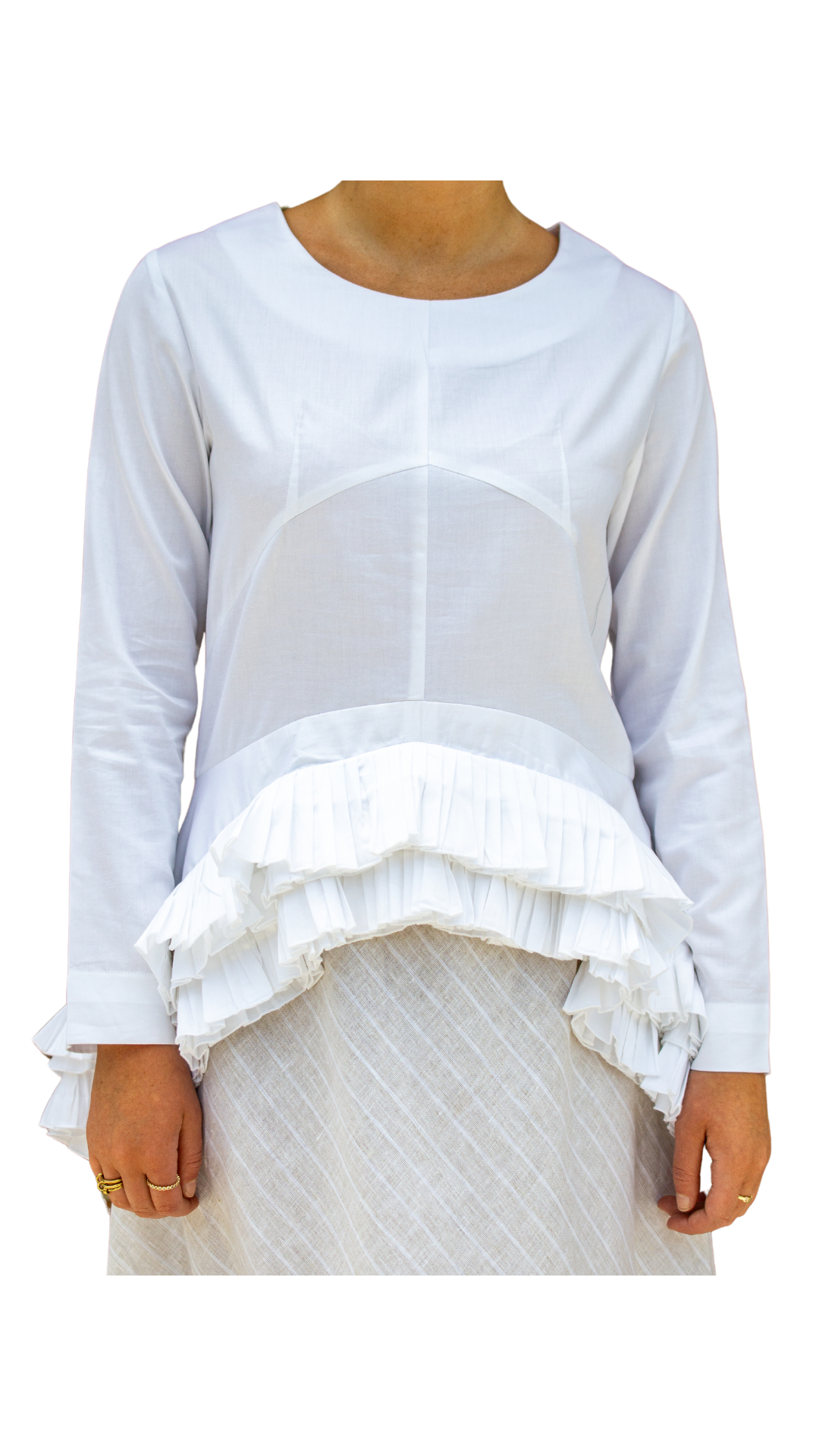 Blair White Ruffle Shirt