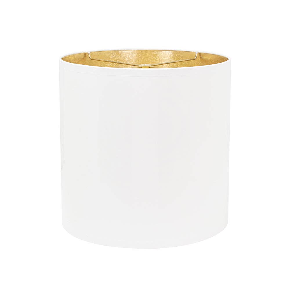 White Lacquer Shade with Gold Lining