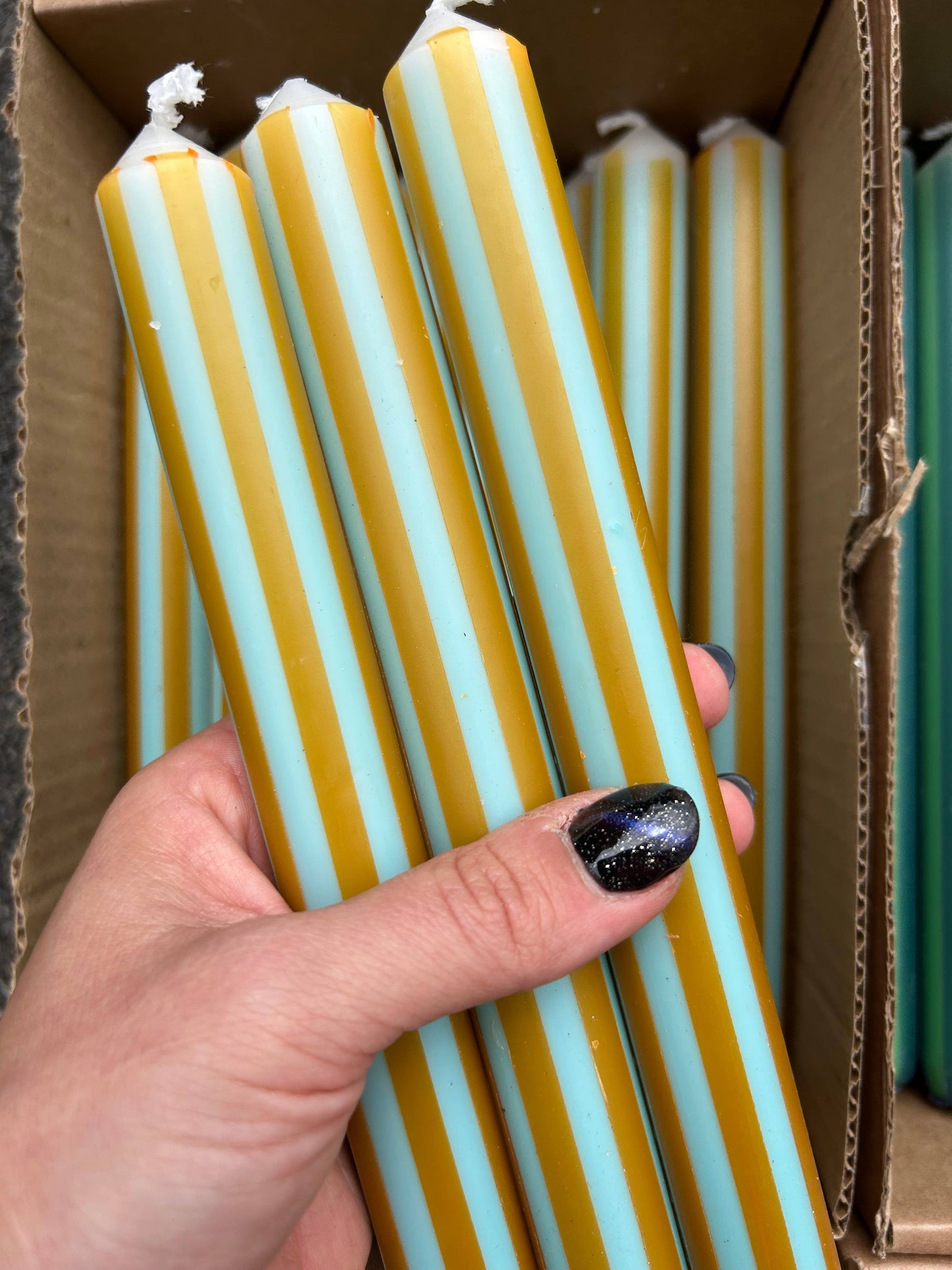 Pinstripe Candle Individual Taper