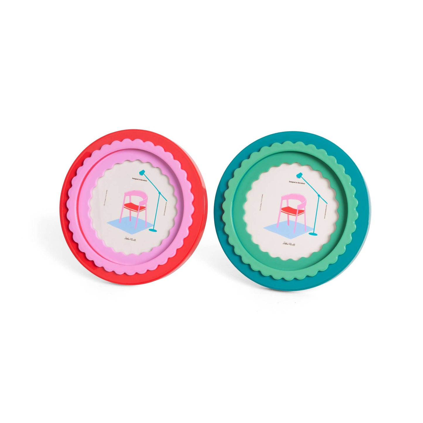 Round Glossy Red Photo Frame