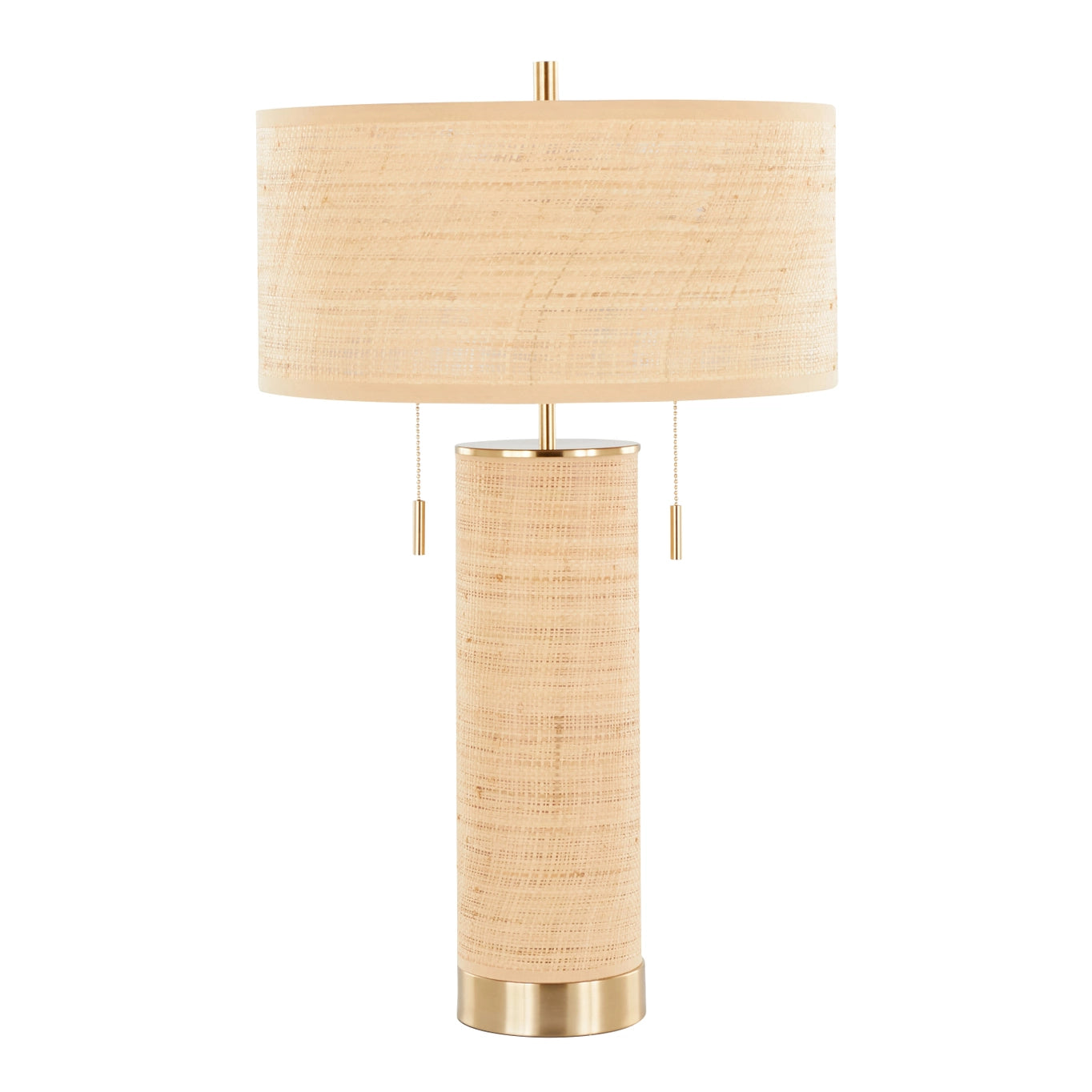 Cylinder Rattan 29'' Table Lamp