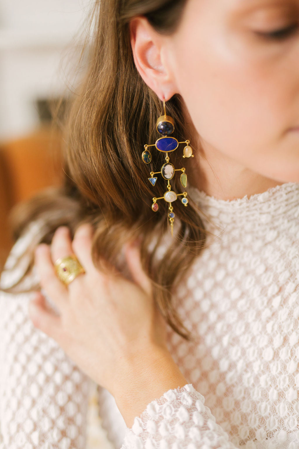 Vic. Drop Earr - Navy