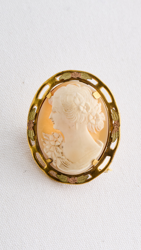 Golden Cameo Pin