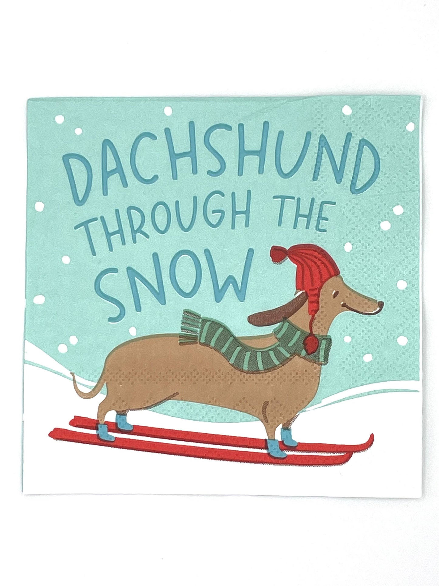 Funny Christmas Cocktail Napkins | Daschund - 20ct