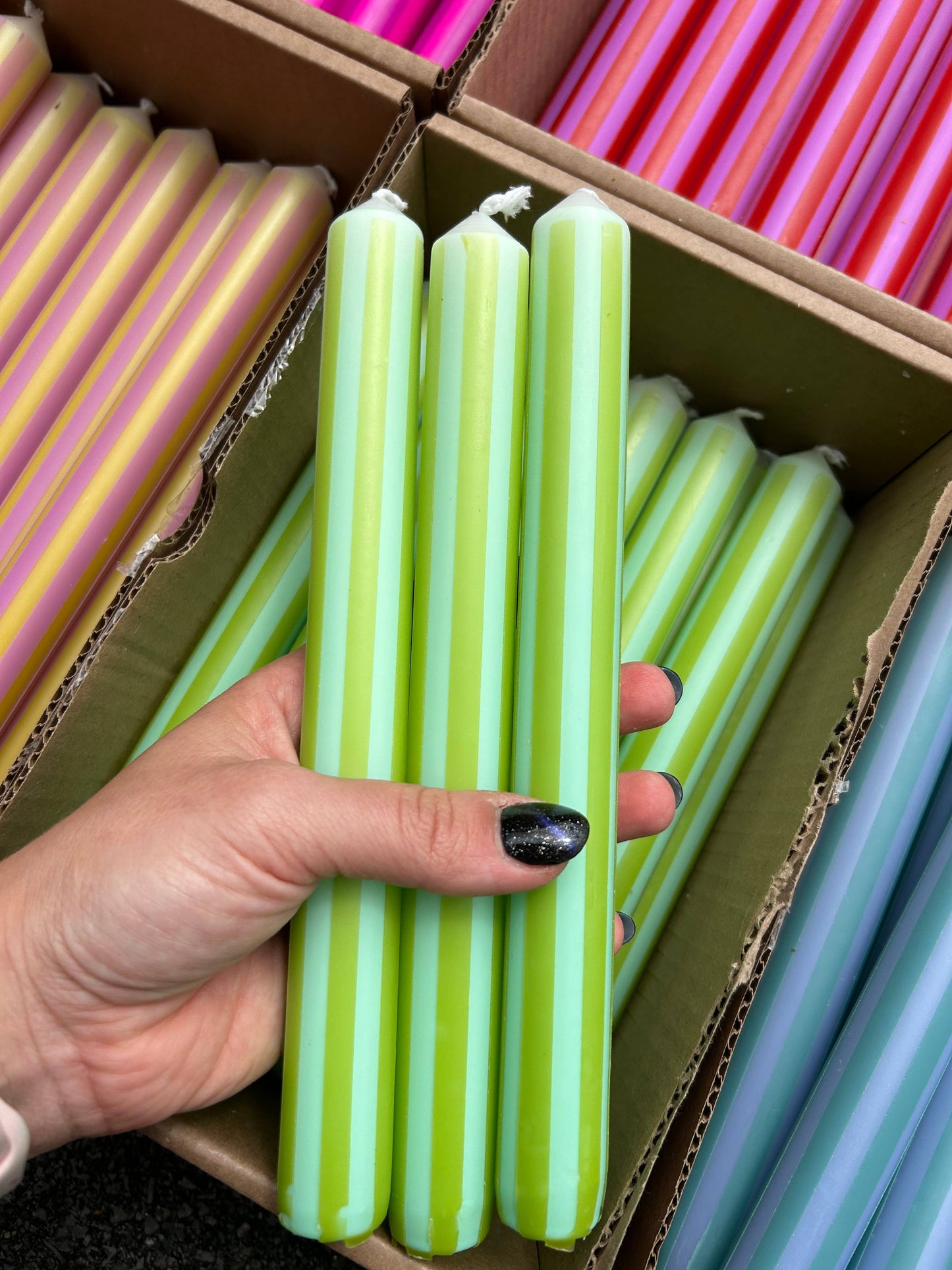 Pinstripe Candle Individual Taper