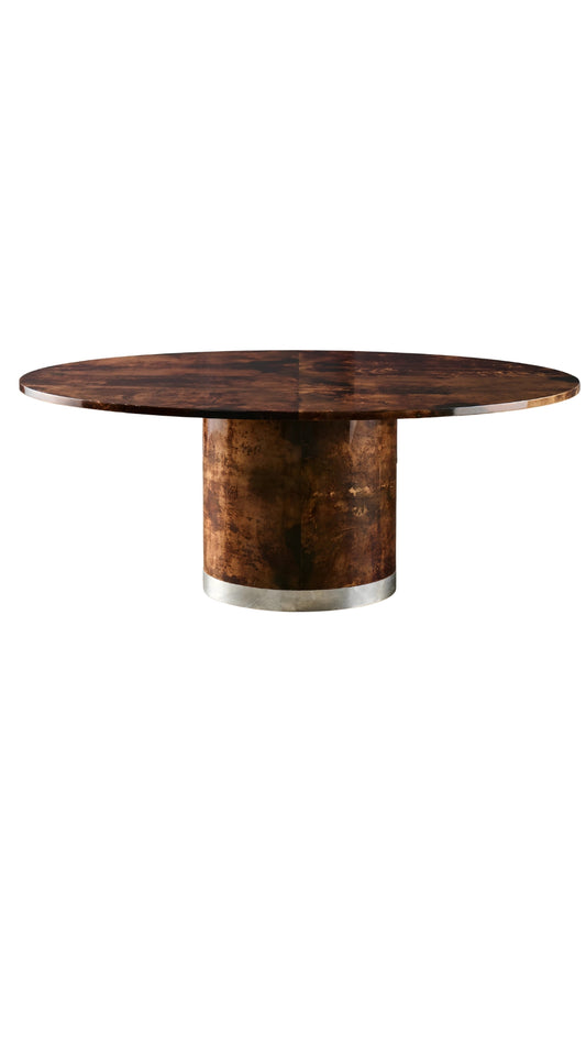 C462 Goat Skin Oval Dining Table
