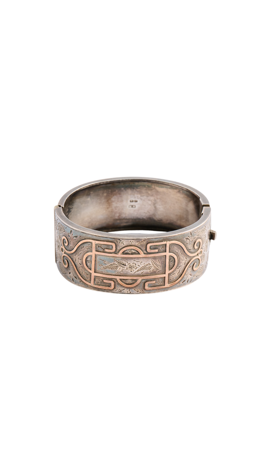 333 Silver Cuff w/ Gold Accents