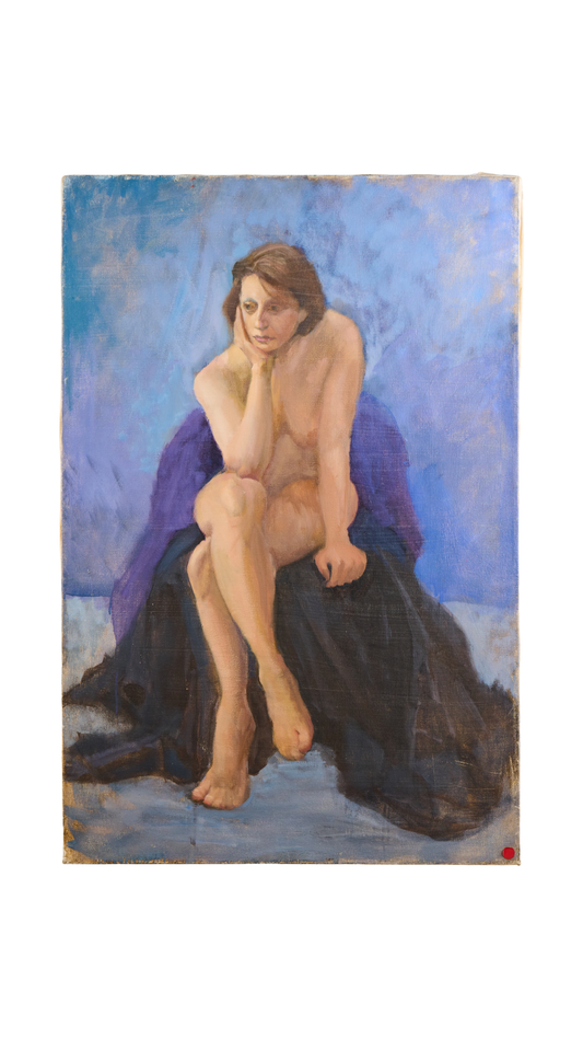 Seated Nude Female Figure on Canvas | Peter Davol