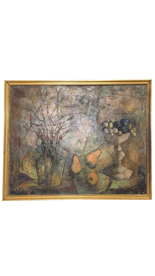 Original Oil Painting Fruit & Flowers