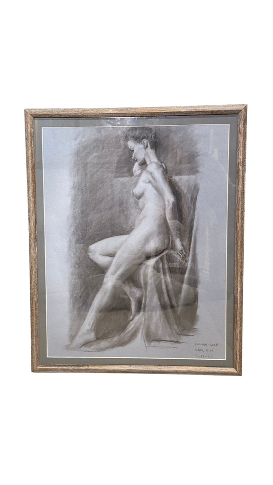Nude Sketch Matte Framed
