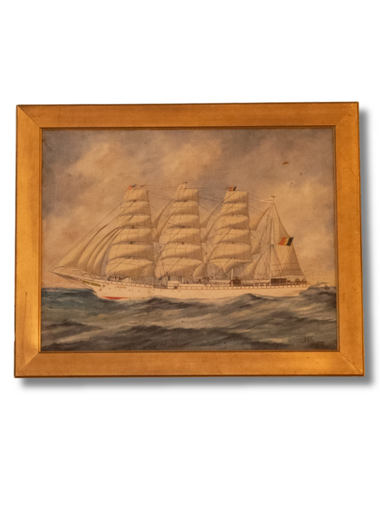 Sail Ship L'Avenir | Oil on Canvas |  Andrianus Johannes Jansen