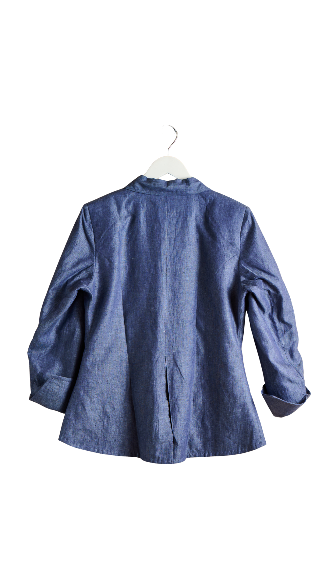 Fit & Flare Denim Linen Blazer