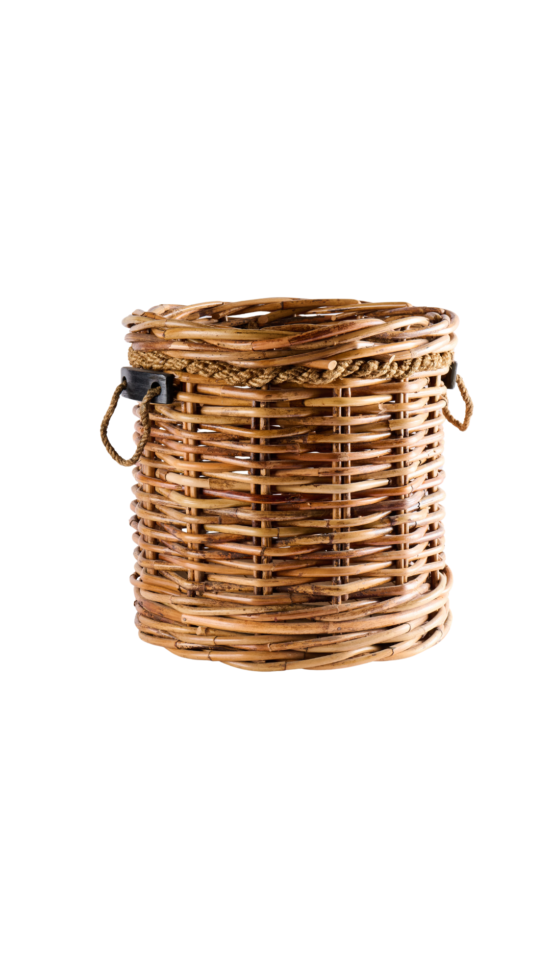 Leeton Round Wicker Basket w Handle