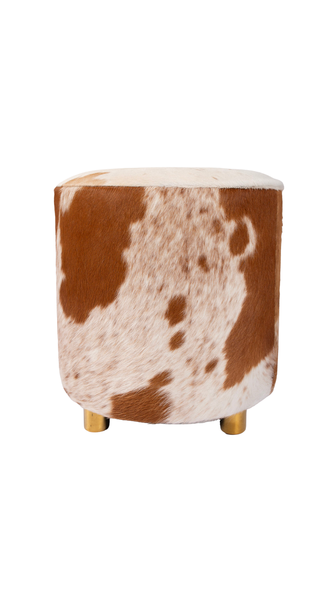 Round Cowhide Footstool